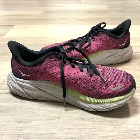Hoka Shoes Womens 8.5 B Clifton 8 Running Sneakers Hot Pink Workout Comfort - Picture 11 of 16